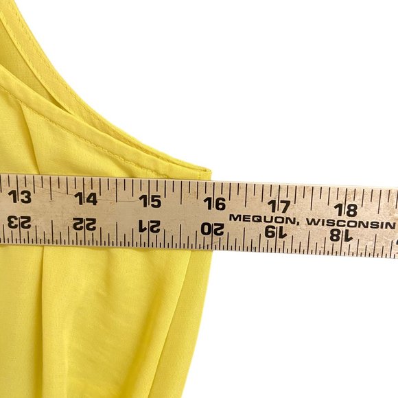 RACHEL ROY YELLOW V-NECK RACERBACK ELASTIC WAIST MINI DRESS POCKETS SZ 4 - Picture 7 of 8